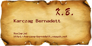 Karczag Bernadett névjegykártya