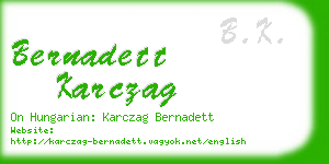 bernadett karczag business card